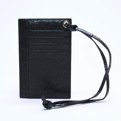 極美品 BALENCIAGA バレンシアガ ル シティ レザー カードケース ブラック マットブラック金具 853753 中古 4a007913