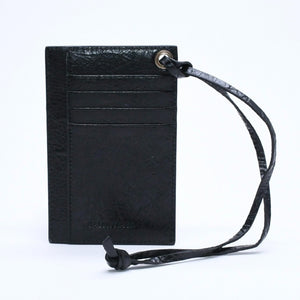 極美品 BALENCIAGA バレンシアガ ル シティ レザー カードケース ブラック マットブラック金具 853753 中古 4a007913