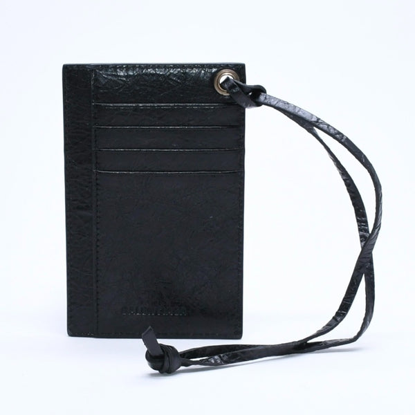極美品 BALENCIAGA バレンシアガ ル シティ レザー カードケース ブラック マットブラック金具 853753 中古 4a007913