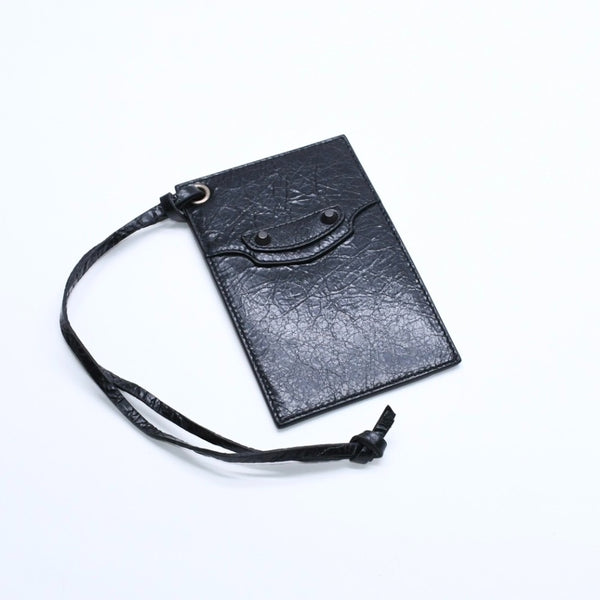 極美品 BALENCIAGA バレンシアガ ル シティ レザー カードケース ブラック マットブラック金具 853753 中古 4a007913