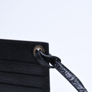 極美品 BALENCIAGA バレンシアガ ル シティ レザー カードケース ブラック マットブラック金具 853753 中古 4a007913