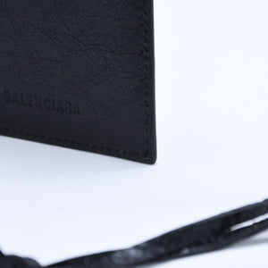 極美品 BALENCIAGA バレンシアガ ル シティ レザー カードケース ブラック マットブラック金具 853753 中古 4a007913