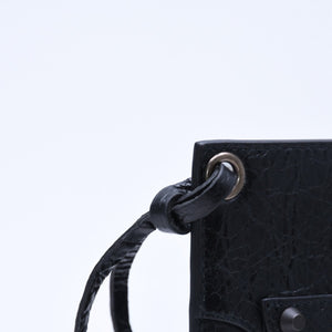 極美品 BALENCIAGA バレンシアガ ル シティ レザー カードケース ブラック マットブラック金具 853753 中古 4a007913