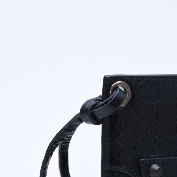 極美品 BALENCIAGA バレンシアガ ル シティ レザー カードケース ブラック マットブラック金具 853753 中古 4a007913