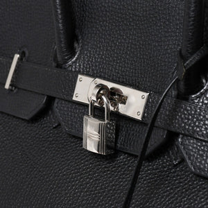 極美品 HERMES エルメス BIRKIN バーキン35 ブラック シルバー金具 トゴハンドバッグ □F刻印 中古 4a009121