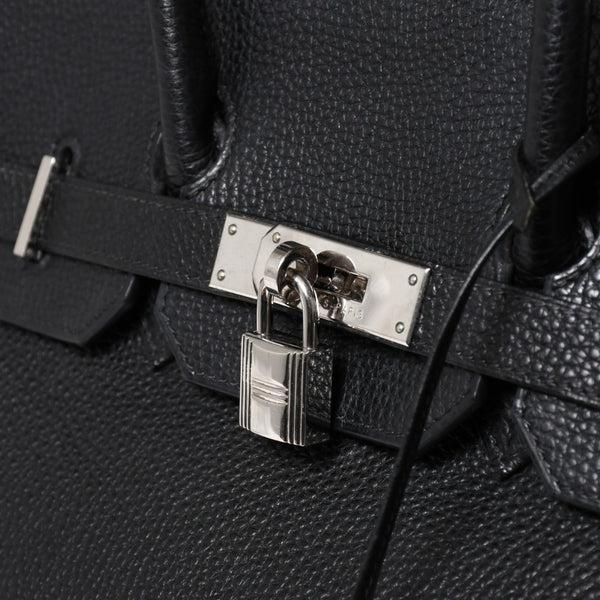 極美品 HERMES エルメス BIRKIN バーキン35 ブラック シルバー金具 トゴハンドバッグ □F刻印 中古 4a009121