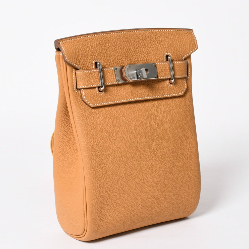Very Good Condition HERMES Kelly Ado PM Shoulder Bag B Engraved Natural Sable Togo SV Hardware Made in 2023 Inside Sewing Used 4a009139