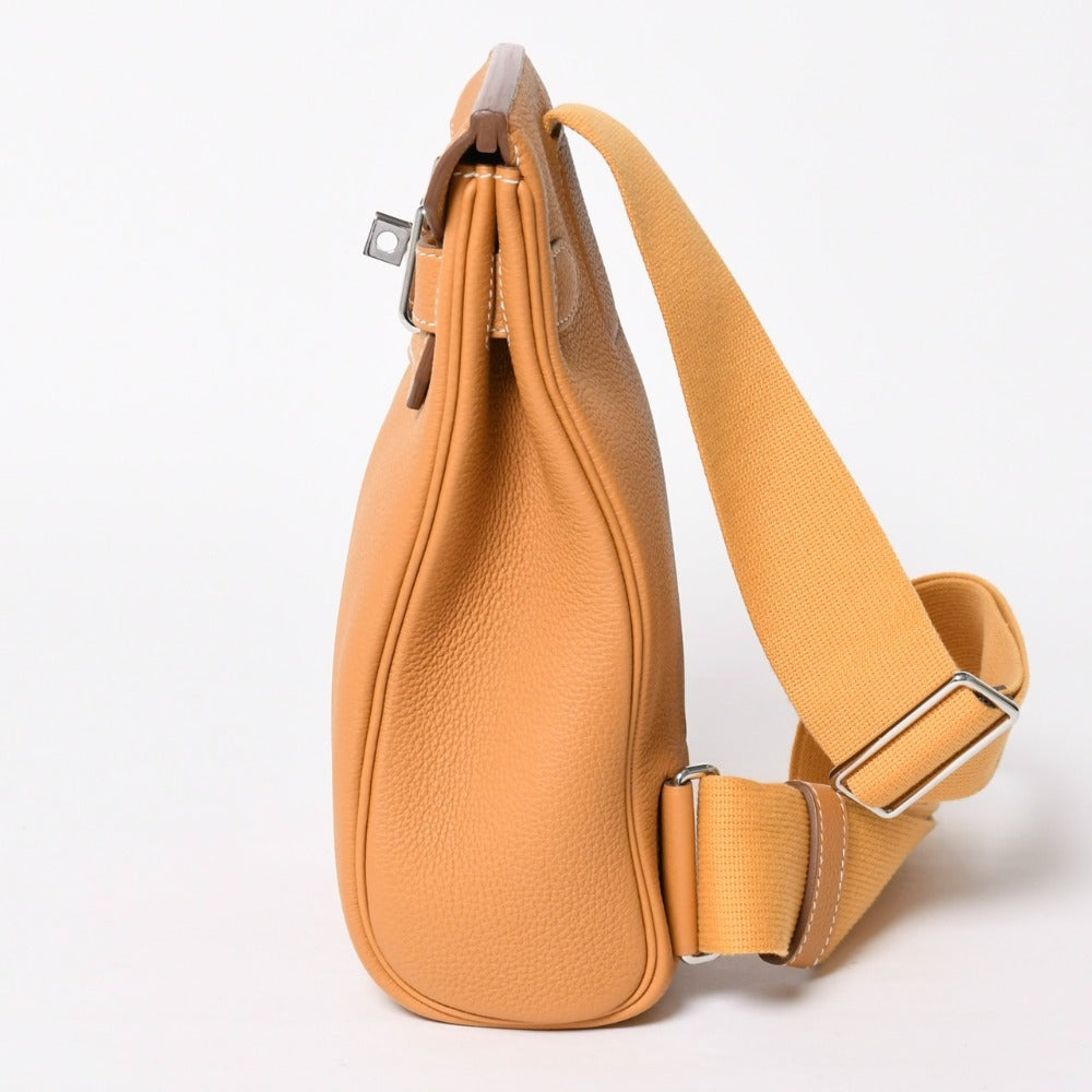 Very Good Condition HERMES Kelly Ado PM Shoulder Bag B Engraved Natural Sable Togo SV Hardware Made in 2023 Inside Sewing Used 4a009139