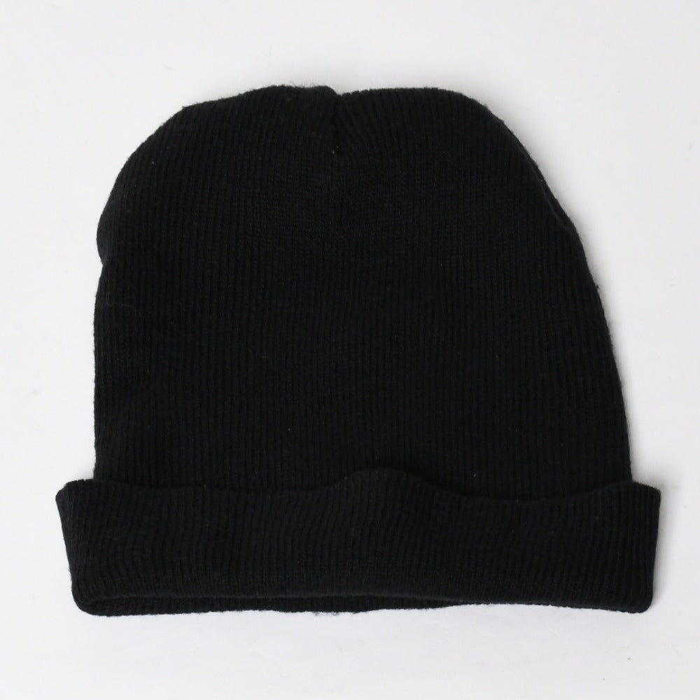 Very Good Condition CHROME HEARTS Beanie Knit Cap CH Logo Embroidery Acrylic Black White Embroidery Good Condition Used 4a009094
