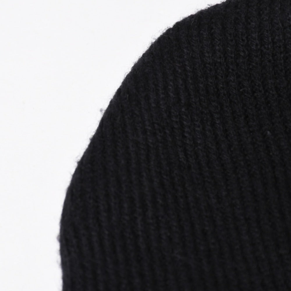 Very Good Condition CHROME HEARTS Beanie Knit Cap CH Logo Embroidery Acrylic Black White Embroidery Good Condition Used 4a009094