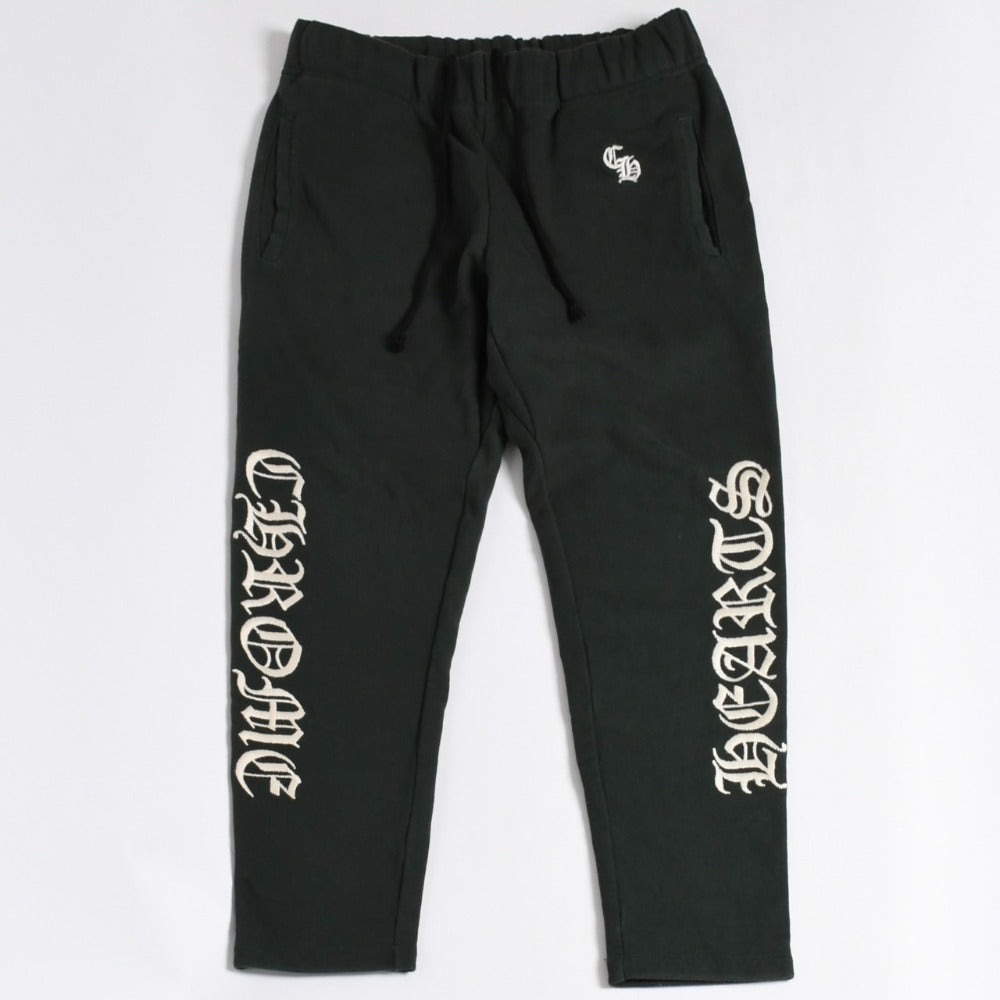 Very Good Condition CHROME HEARTS Y NOT SLO RIDE Sweatpants Old English Embroidery Scroll Label Size S Green Used 4a009024