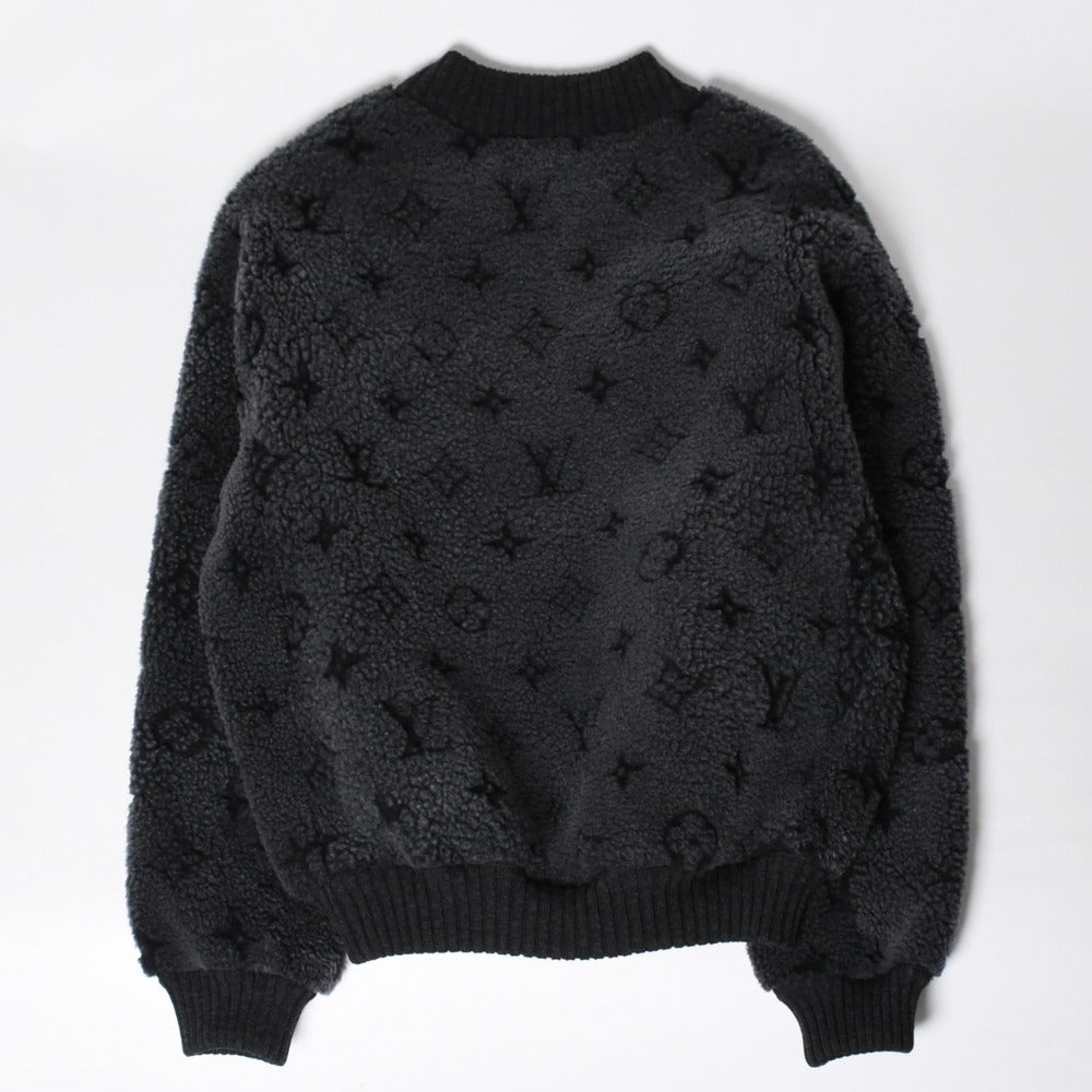 Very good condition LOUIS VUITTON Mouton crew neck knit sweatshirt RM192 RDA HHL77W Size S Black Gray Used 4a009086