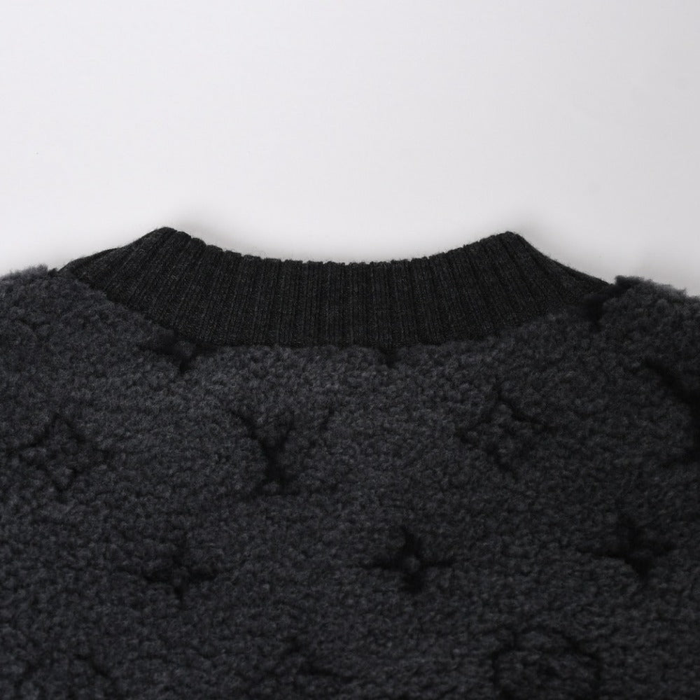 Very good condition LOUIS VUITTON Mouton crew neck knit sweatshirt RM192 RDA HHL77W Size S Black Gray Used 4a009086
