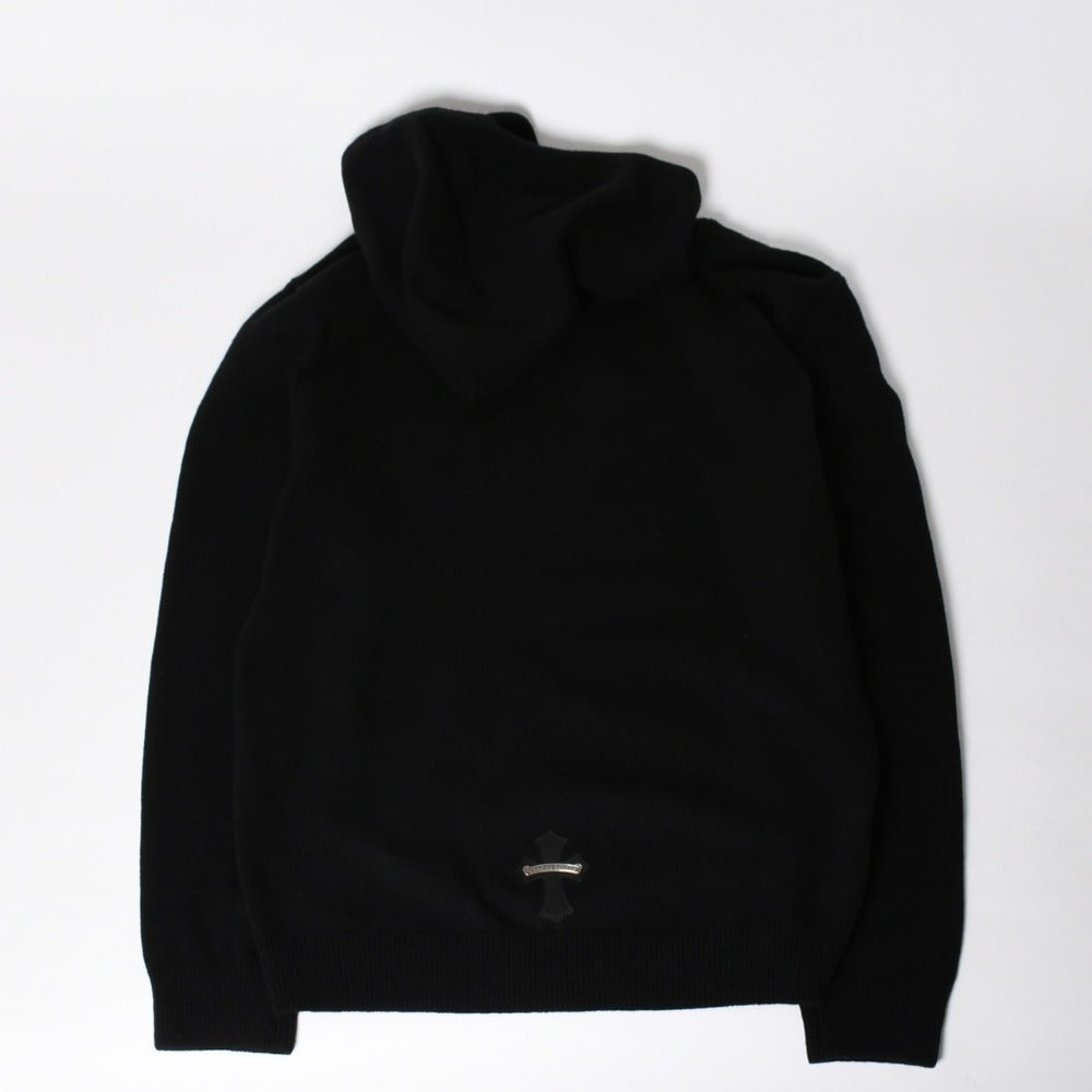 New and unused CHROME HEARTS SWTR U WAITING ROOM Cashmere Pullover Hoodie Size L Cross Patch 3 Patch Used 4a009017