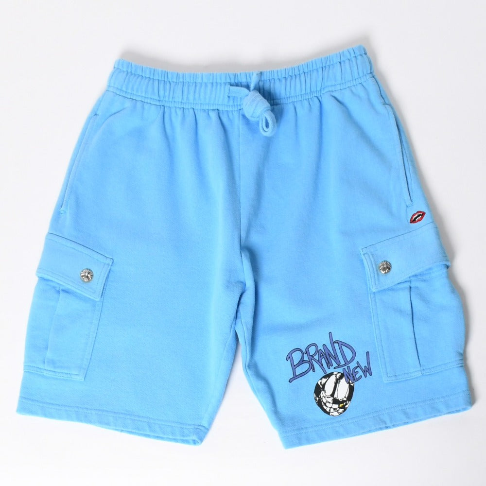 CHROME HEARTS × MATTY BOY BRAIN NEW Sweat Shorts Size L Cross Ball Blue Good Condition Used 4a009055