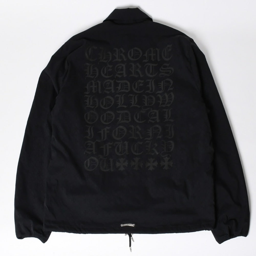 New and unused CHROME HEARTS JKT M RIGGINS FBRC Coach Jacket Size L CH Eye Chart Cross Ball Black Used 4a009019