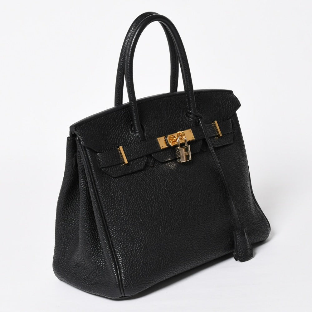Mint condition HERMES Birkin 30 handbag, black Togo leather, gold hardware. ◻I stamp, used, 4a009144
