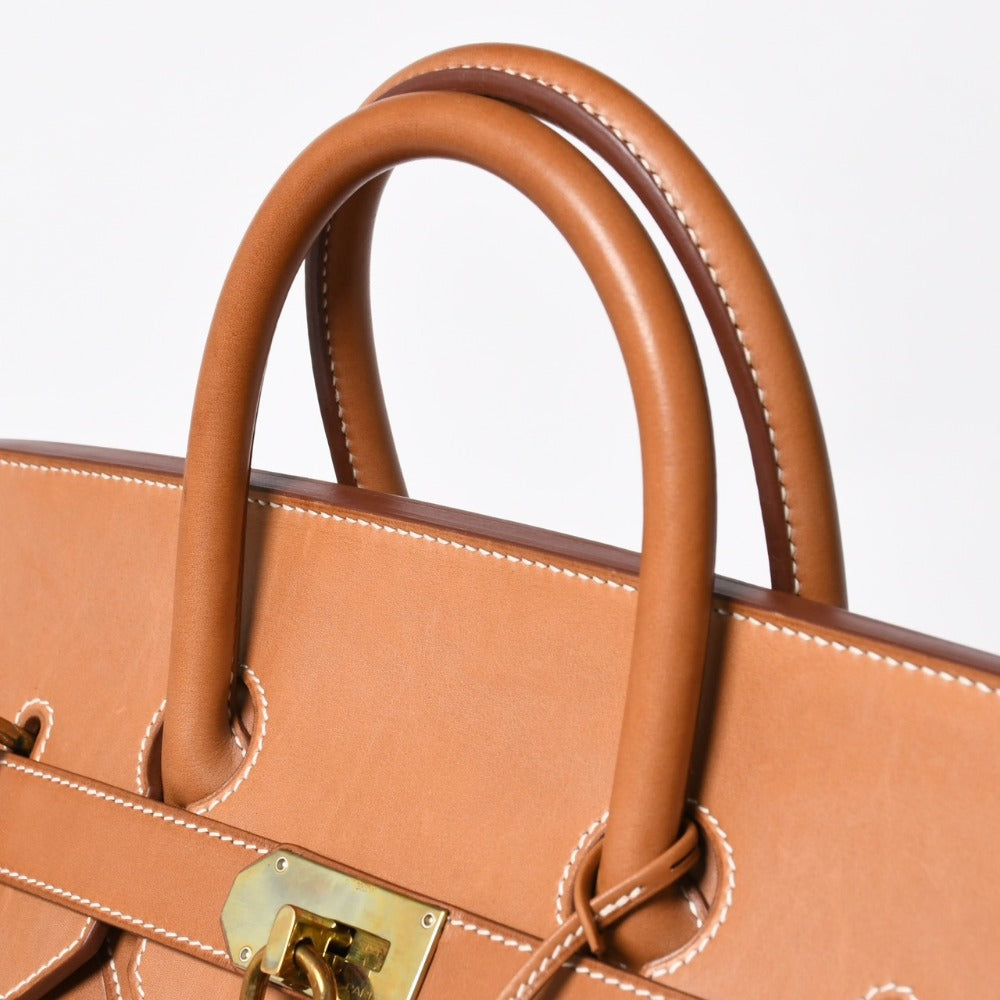Very good condition HERMES Hautacroix flag 50 handbag Vaux Barenia canvas □R engraved gold hardware Used 4a009135