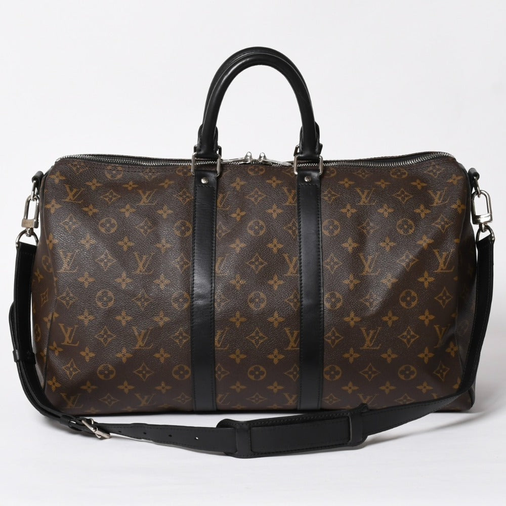 Very good condition LOUIS VUITTON Keepall Bandouliere 45 Boston bag M56711 Monogram Macassar Brown Used 4a009127