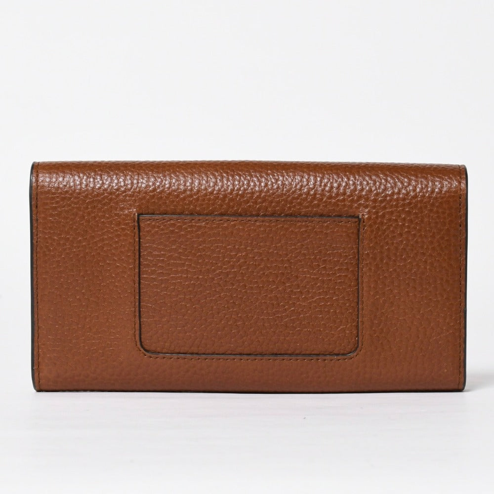 Like new MULBERRY Darley wallet long wallet grain leather brown gold hardware used 4a008865