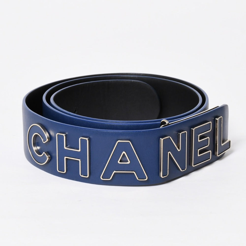 Like new CHANEL × Pharrell Williams Pharrell Williams leather belt size 95/38 here mark navy used 4b012812