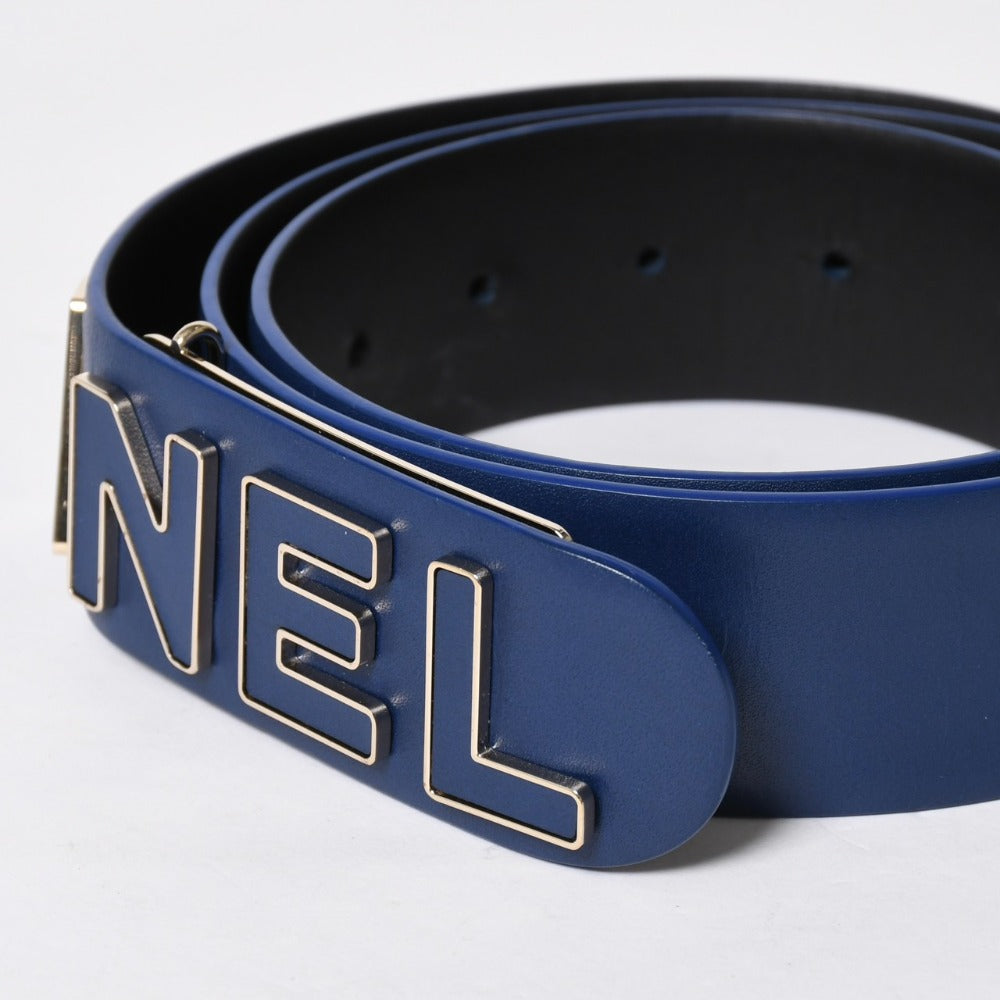 Like new CHANEL × Pharrell Williams Pharrell Williams leather belt size 95/38 here mark navy used 4b012812