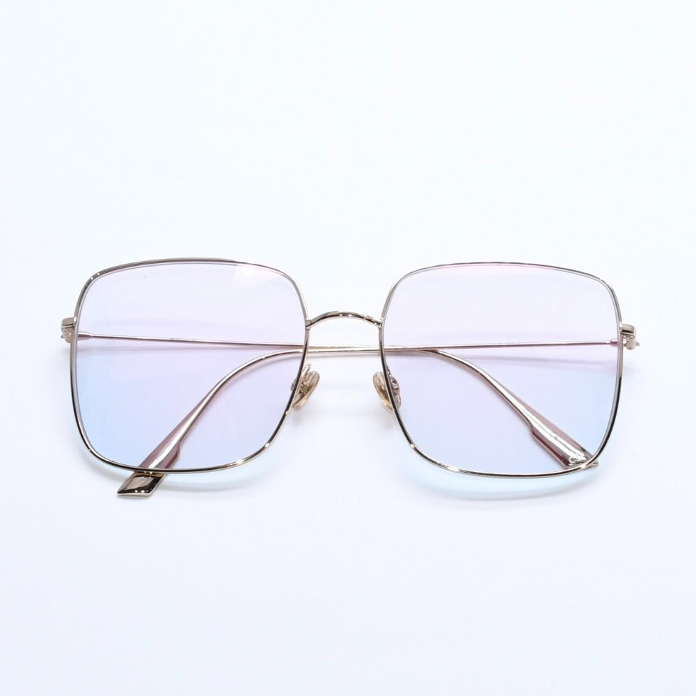 Very Good Condition CHRISTIAN DIOR Glasses 000TE Metal Gold Hardware Size 59☐18 Used 4a008483