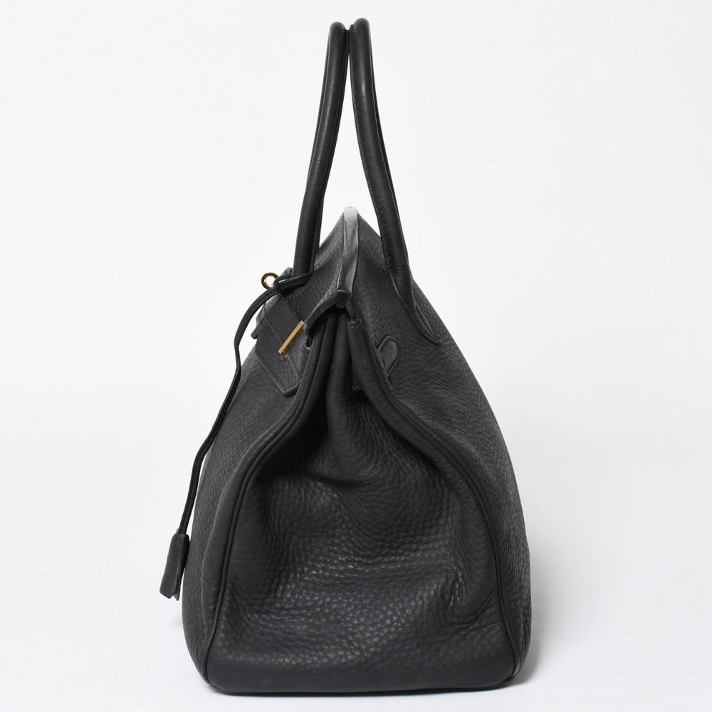 HERMES BIRKIN 35 Birkin 35 Handbag □H stamp Black Fjord Inner stitch Made in 2004 Gold hardware Good condition Used 4a009140