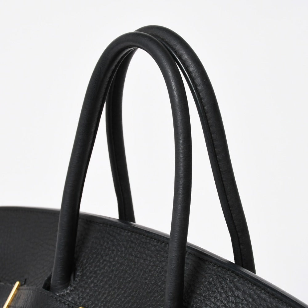 HERMES BIRKIN 35 Birkin 35 Handbag □H stamp Black Fjord Inner stitch Made in 2004 Gold hardware Good condition Used 4a009140