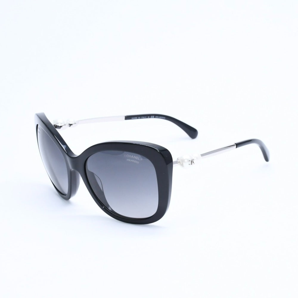 CHANEL Sunglasses Eyewear 5993-H-A c.501/S8 Size 55□18 140 Coco Mark Fake Pearl Black Good Condition Used 4a008519