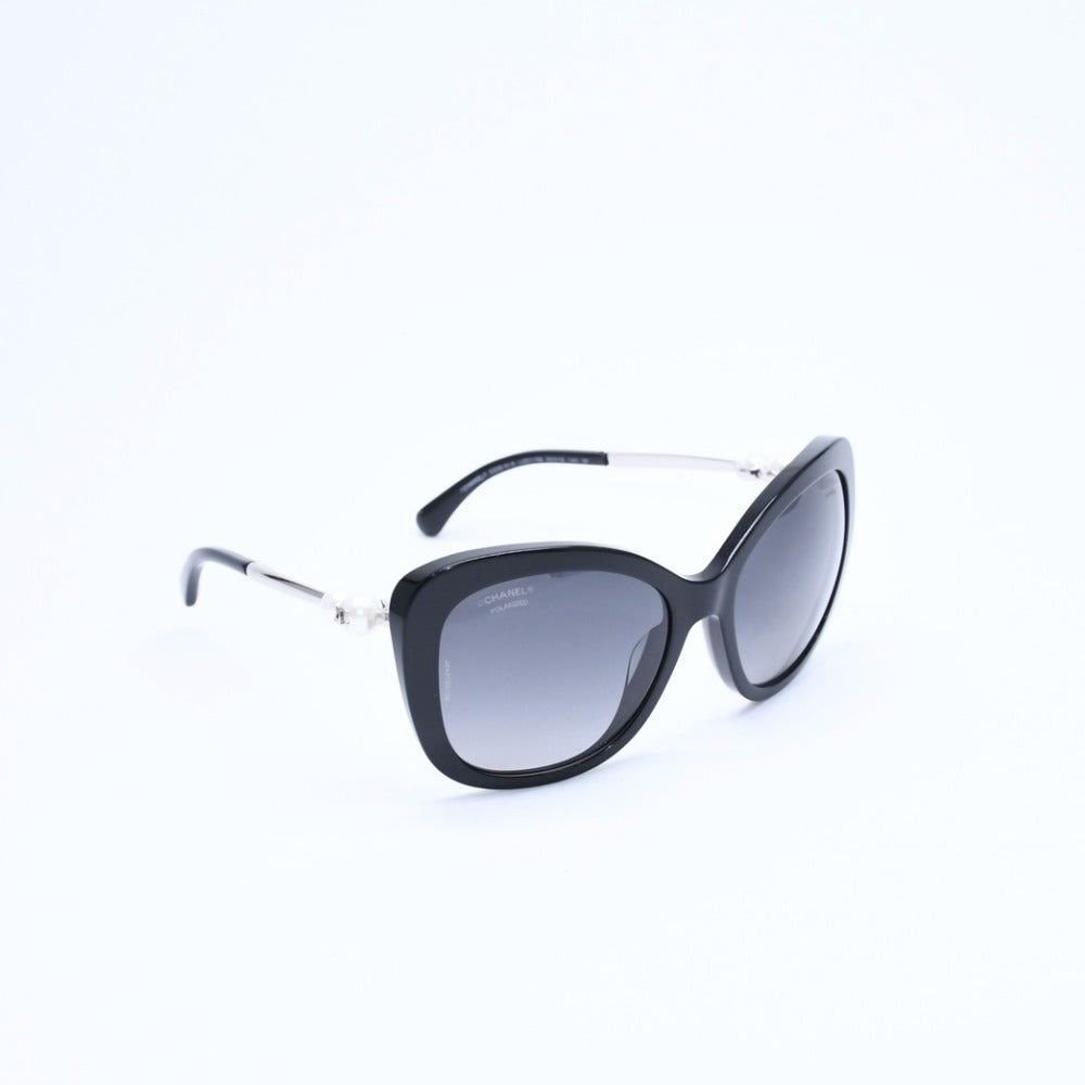 CHANEL Sunglasses Eyewear 5993-H-A c.501/S8 Size 55□18 140 Coco Mark Fake Pearl Black Good Condition Used 4a008519