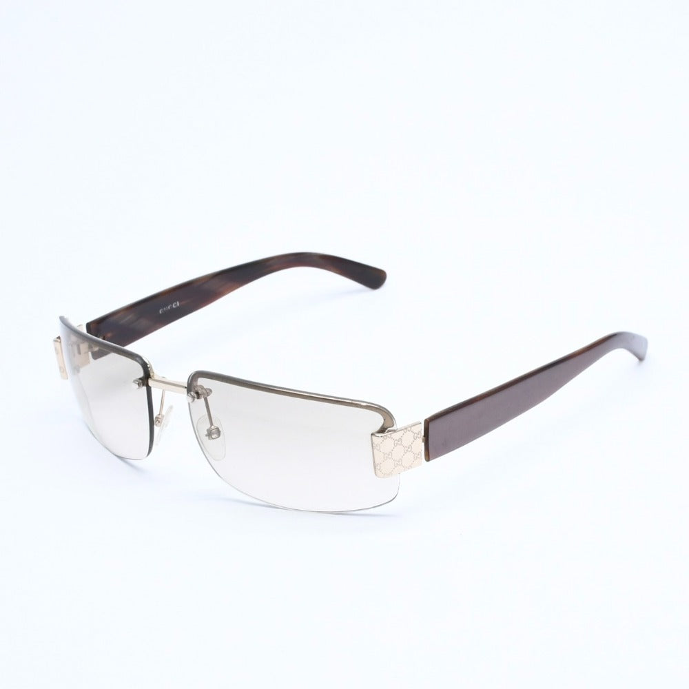 GUCCI Gucci Half Rim Sunglasses GG1797/S NQ5 Size 61□15-125 GG Logo Brown Gold Good Condition Used 4a008470