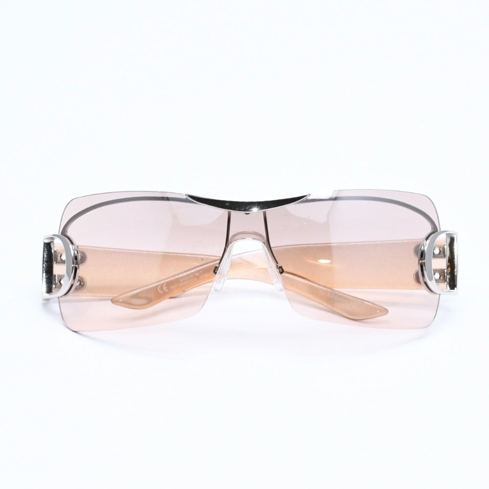 Very Good Condition Christian Dior Half Rim Sunglasses Eyewear AIRSPEED/F Size 120 D Logo Beige Used 4a008485