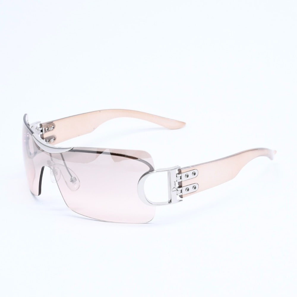 Very Good Condition Christian Dior Half Rim Sunglasses Eyewear AIRSPEED/F Size 120 D Logo Beige Used 4a008485