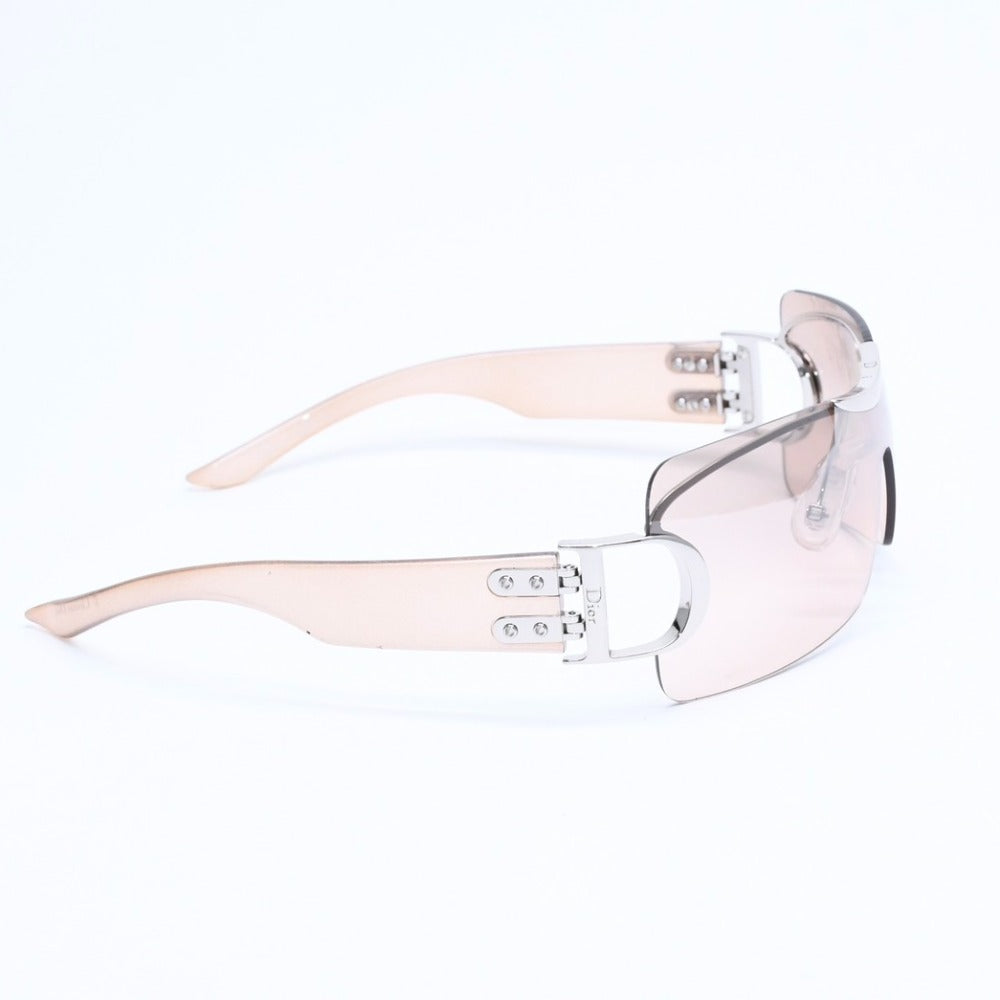 Very Good Condition Christian Dior Half Rim Sunglasses Eyewear AIRSPEED/F Size 120 D Logo Beige Used 4a008485