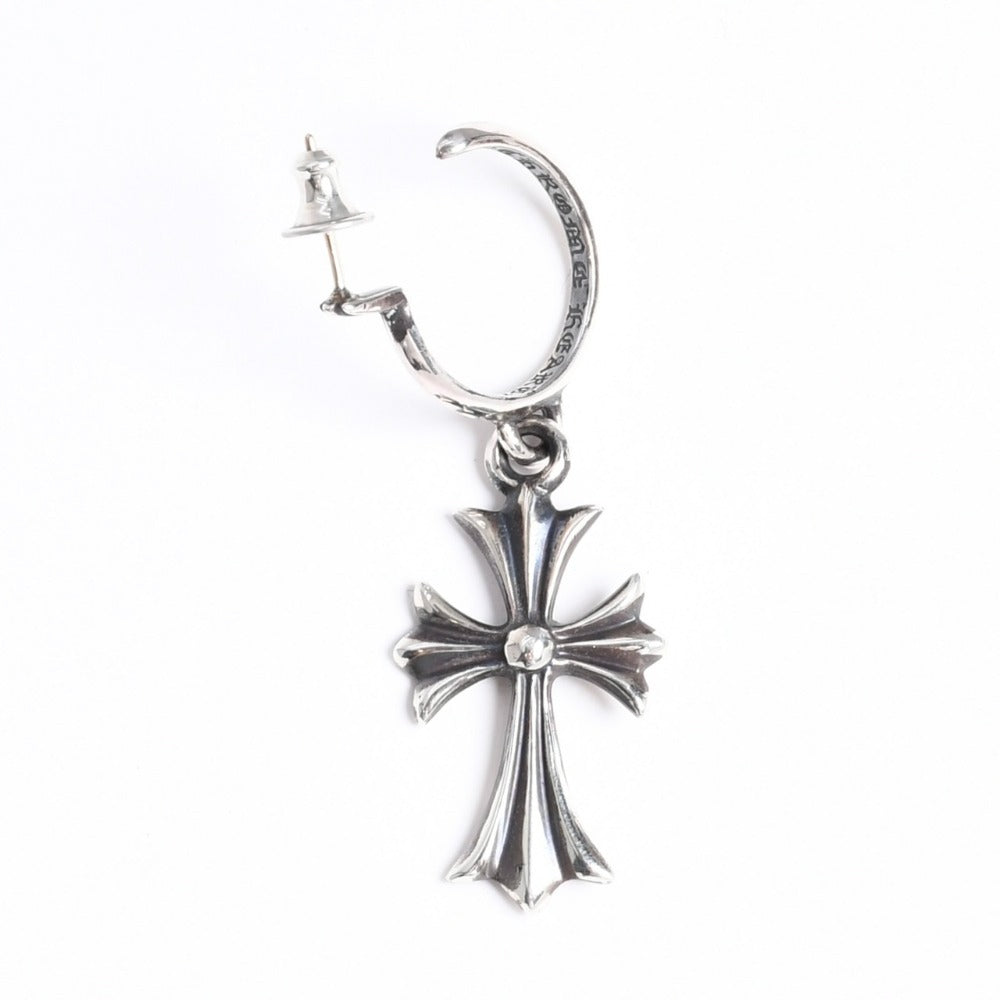 Very Good Condition CHROME HEARTS Earrings Hoop Earrings Tiny CH Cross Cross Silver 925 Used 4a009005