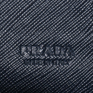 極美品 PRADA プラダ バイカラー カードケース ロゴ 2MC223 レザー ネイビー イエロー シルバー金具 中古 4a009212