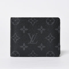 Like new LOUIS VUITTON Bifold Wallet Portefeuille Multiple M61695 Monogram Eclipse Used 4a009071