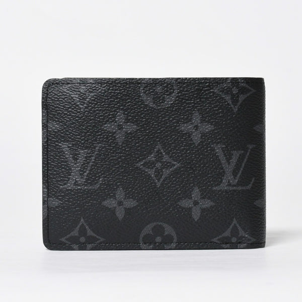 Like new LOUIS VUITTON Bifold Wallet Portefeuille Multiple M61695 Monogram Eclipse Used 4a009071