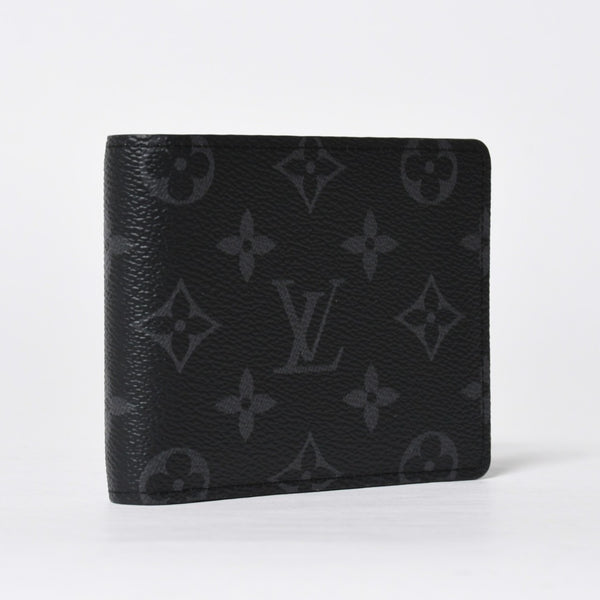 Like new LOUIS VUITTON Bifold Wallet Portefeuille Multiple M61695 Monogram Eclipse Used 4a009071