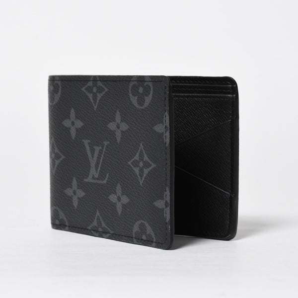 Like new LOUIS VUITTON Bifold Wallet Portefeuille Multiple M61695 Monogram Eclipse Used 4a009071