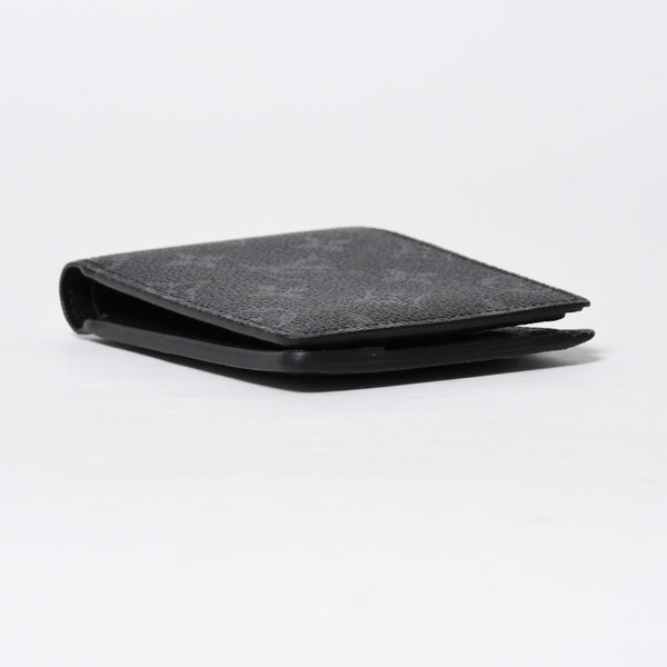 Like new LOUIS VUITTON Bifold Wallet Portefeuille Multiple M61695 Monogram Eclipse Used 4a009071