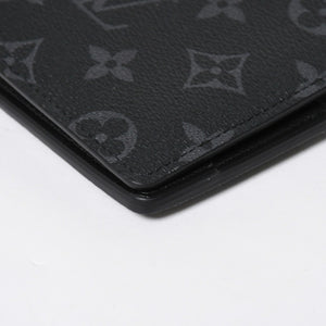 Like new LOUIS VUITTON Bifold Wallet Portefeuille Multiple M61695 Monogram Eclipse Used 4a009071