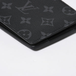 Like new LOUIS VUITTON Bifold Wallet Portefeuille Multiple M61695 Monogram Eclipse Used 4a009071