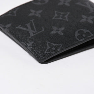 Like new LOUIS VUITTON Bifold Wallet Portefeuille Multiple M61695 Monogram Eclipse Used 4a009071