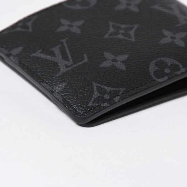Like new LOUIS VUITTON Bifold Wallet Portefeuille Multiple M61695 Monogram Eclipse Used 4a009071