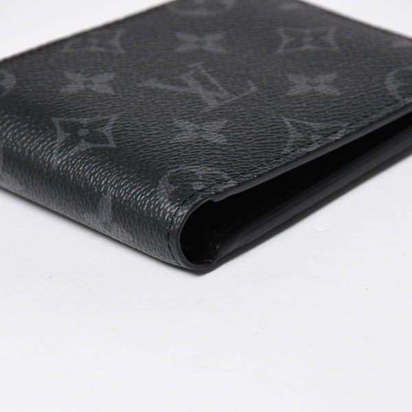 Like new LOUIS VUITTON Bifold Wallet Portefeuille Multiple M61695 Monogram Eclipse Used 4a009071