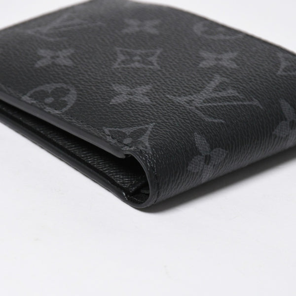 Like new LOUIS VUITTON Bifold Wallet Portefeuille Multiple M61695 Monogram Eclipse Used 4a009071