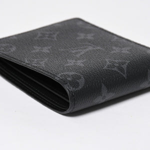 Like new LOUIS VUITTON Bifold Wallet Portefeuille Multiple M61695 Monogram Eclipse Used 4a009071