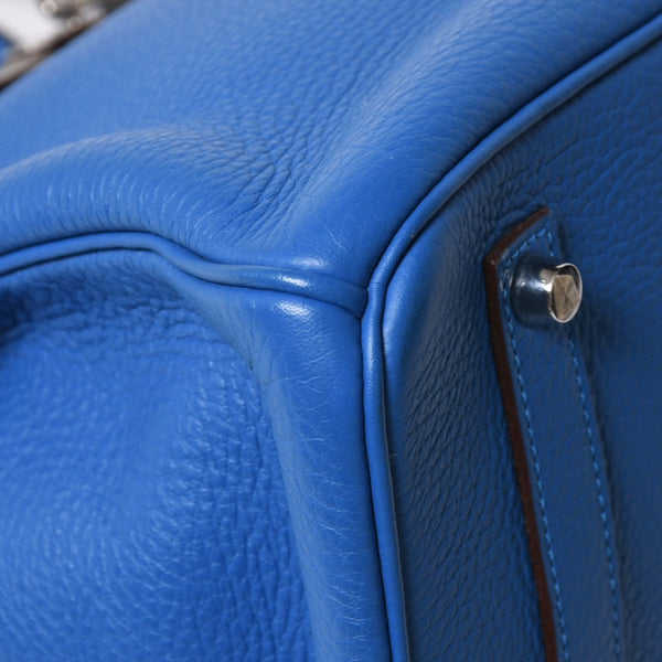 Very good condition HERMES BIRKIN Birkin 35 Mykonos Silver hardware Taurillon Clemence handbag □O stamp Used 4a009155